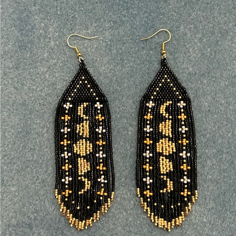 Beaded moon and stars earrings